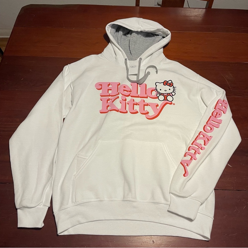 Hello Kitty White and Pink Hoodie Size Medium  NWT